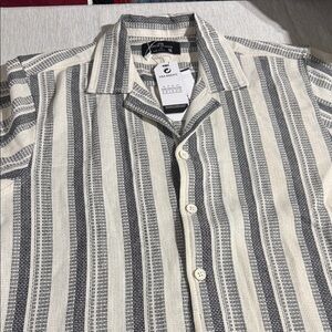 Men's Striped Black and White Casual Shirt